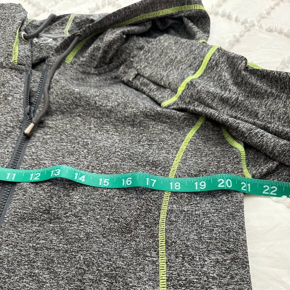 JGX Performance Gray Zip-Up Hoodie with Neon Green Stitching Women's Size 2X - Picture 8 of 9